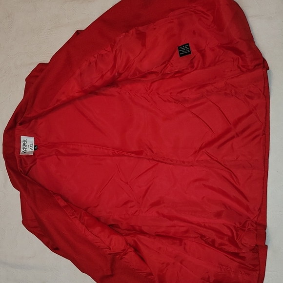 Vintage jacket Kasper blazer red single button closure rayon polyester mix - Picture 9 of 11